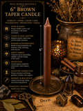 6” Brown Taper Candle