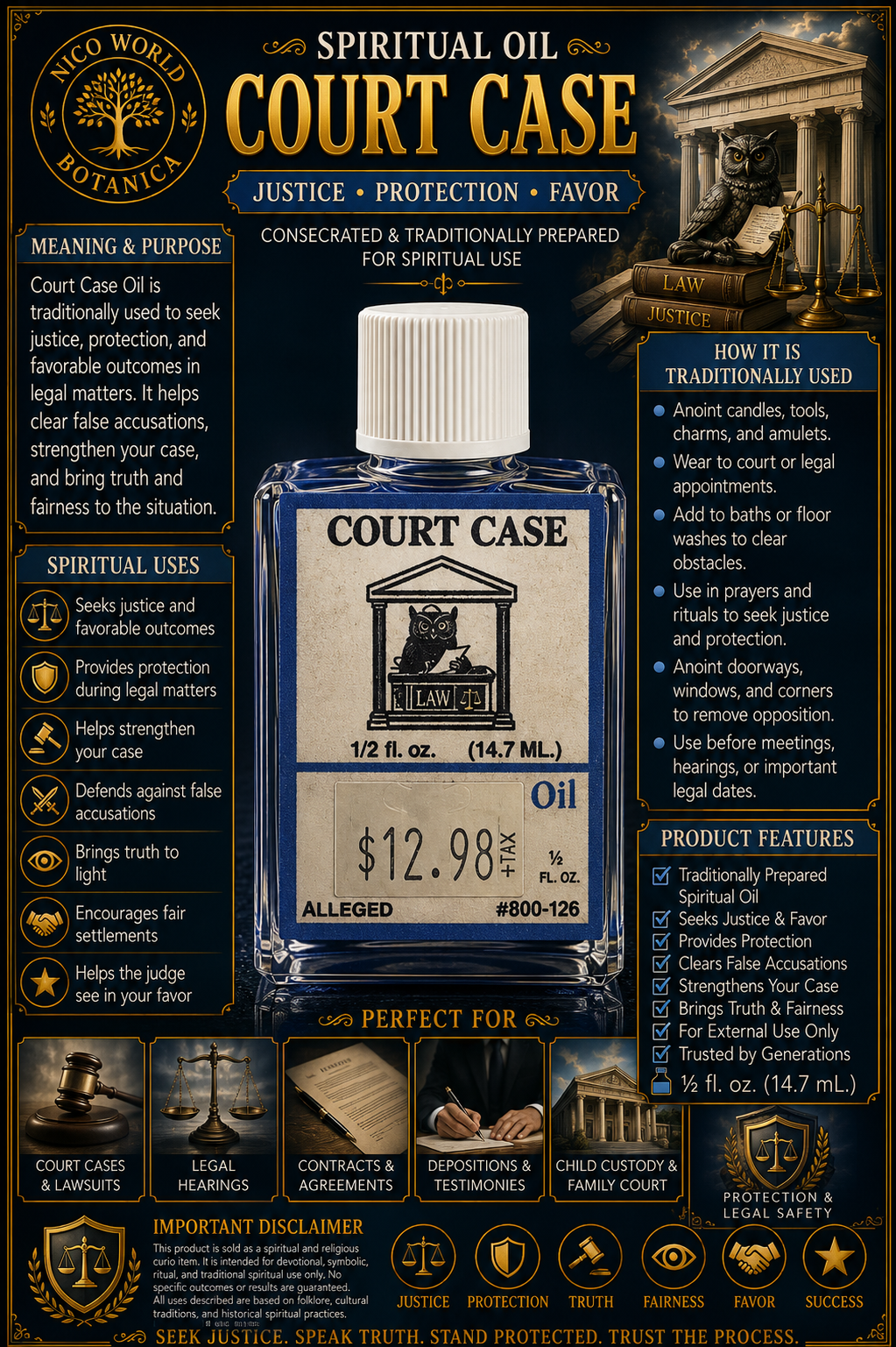 Court Case Spiritual Oil