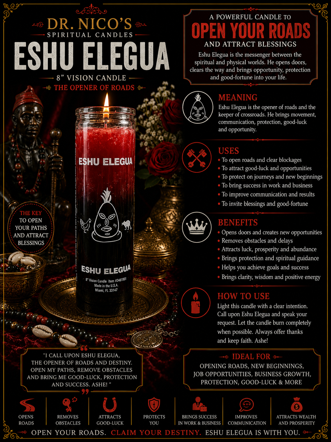 Eshu Elegua Candle