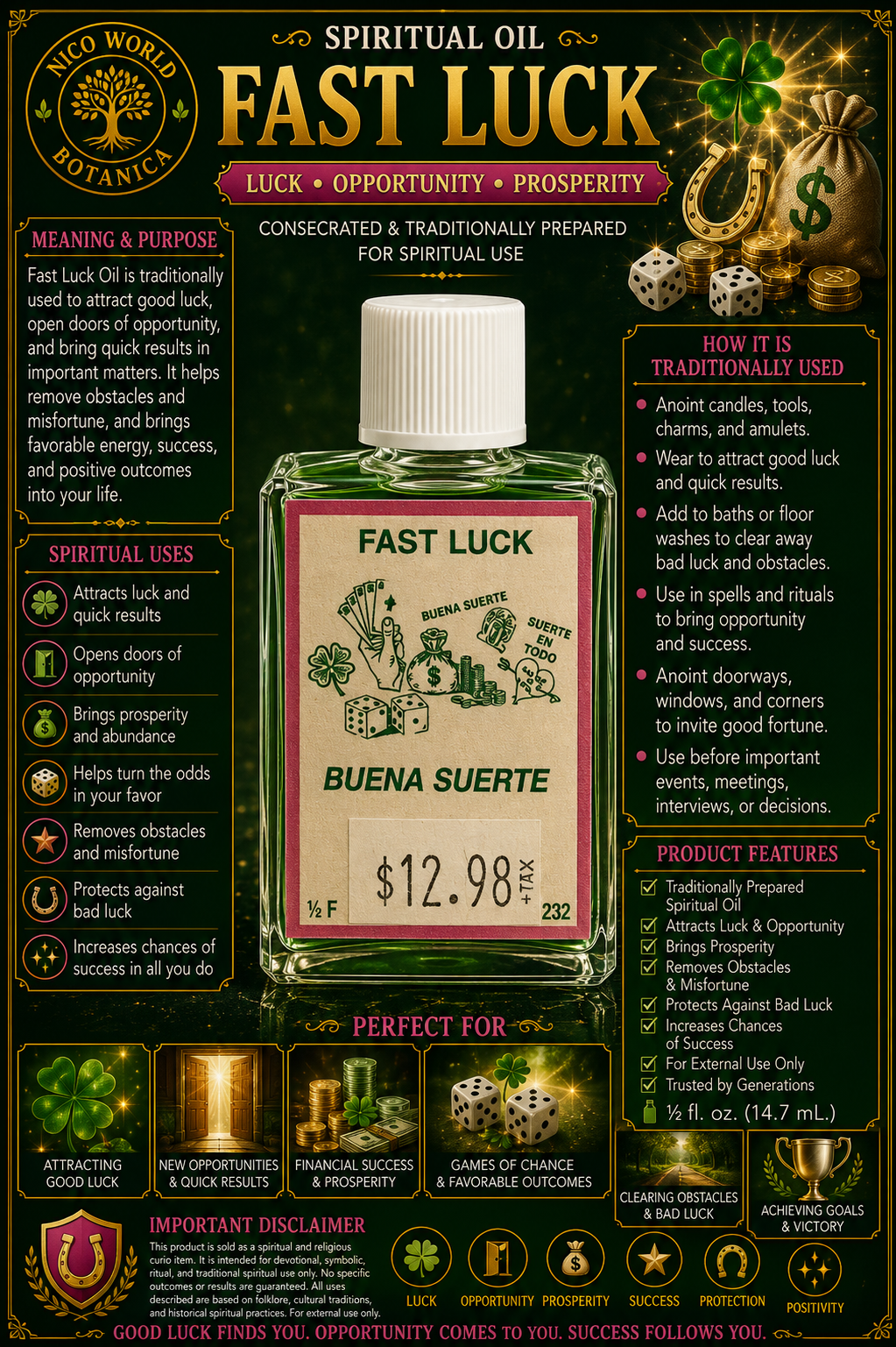 Fast Luck Spiritual Oil
