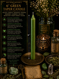 6” Green Taper Candle