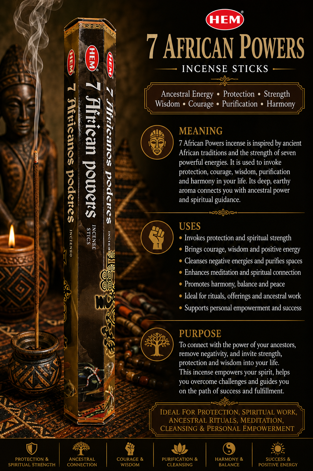 7 African Powers Incense Sticks