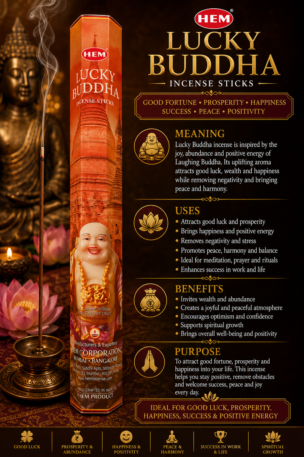 Lucky Buddha Incense Sticks