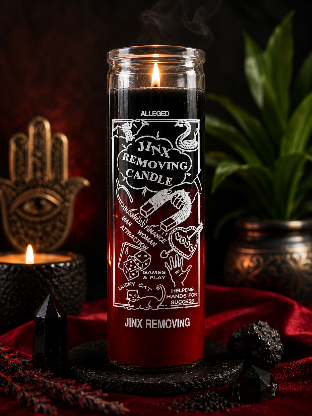 Jinx Removing Candle (Black & Red)