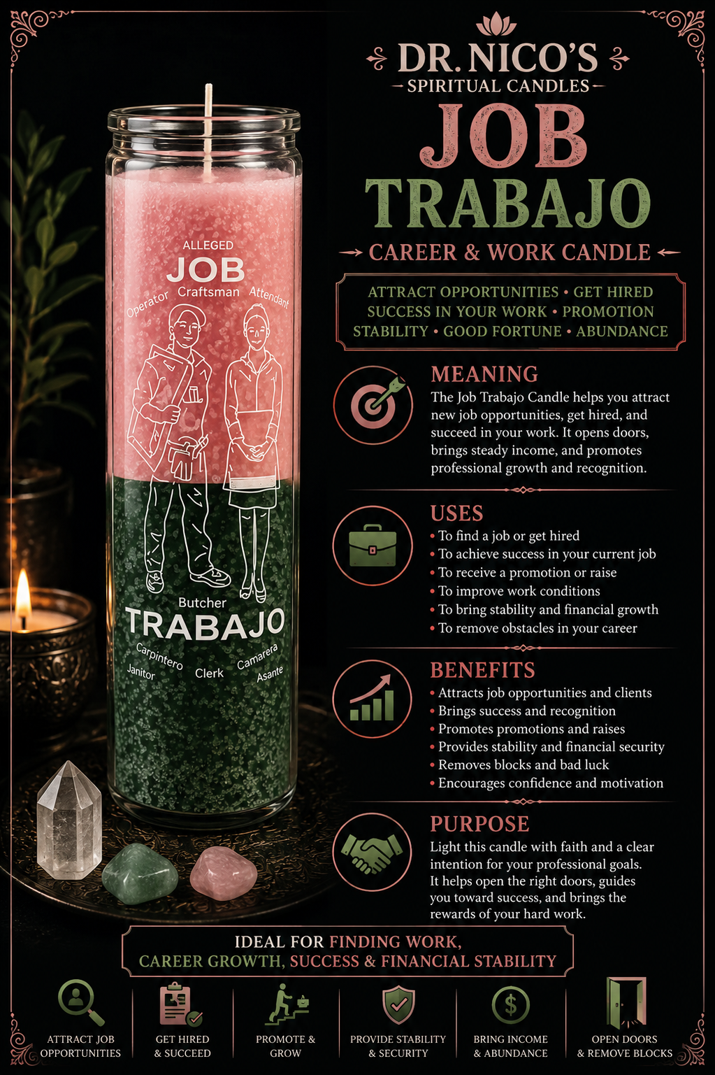 Job / Trabajo 7-Day Glass Candle