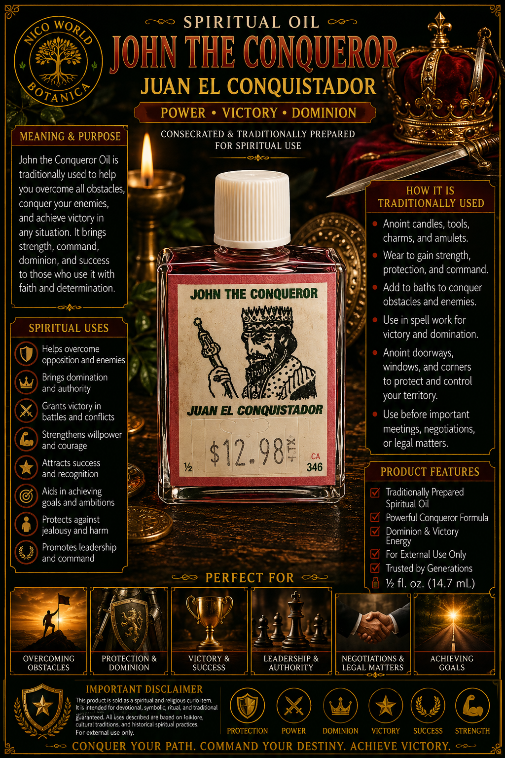John the Conqueror (Juan El Conquistador) Spiritual Oil