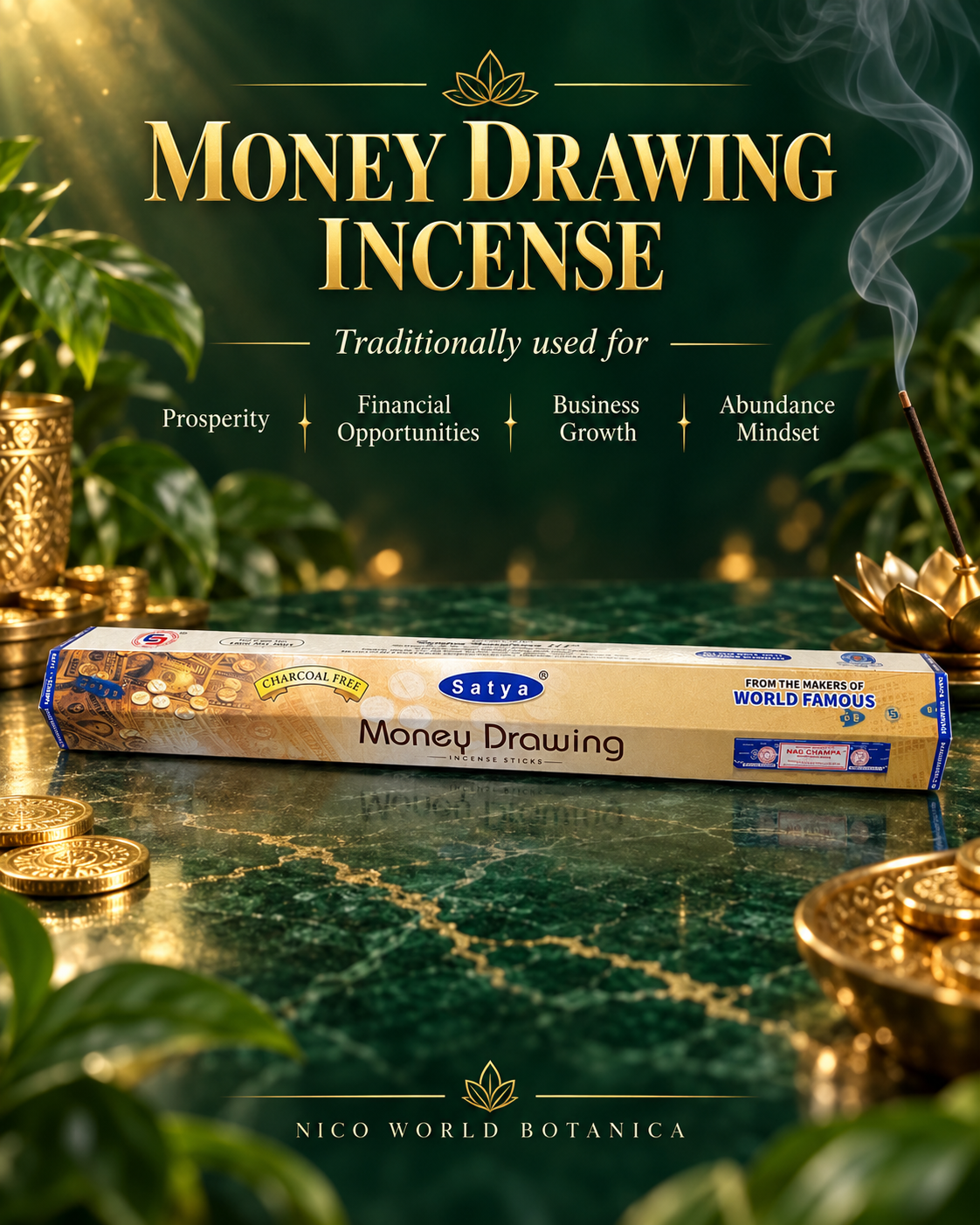MONEY DRAWING ( CHARCOAL FREE ) INCENSE STICKS