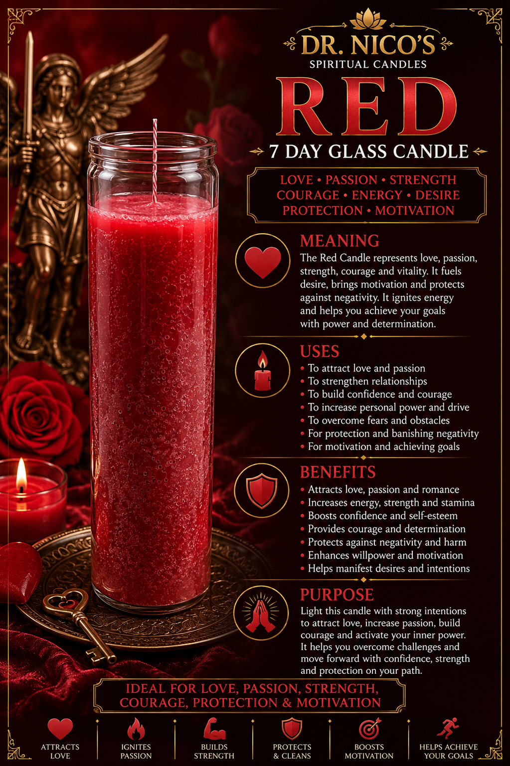 Red 7-Day Glass Candle