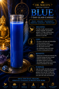 Blue 7-Day Glass Candle
