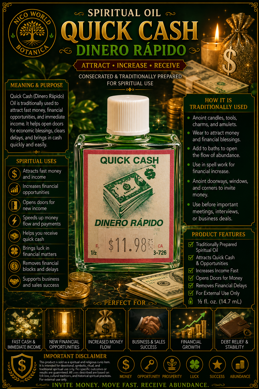 Quick Cash Spiritual Oil
