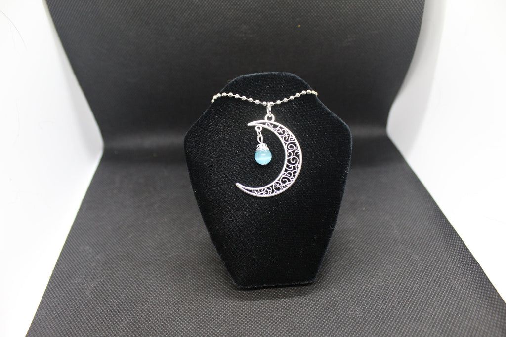 Blue Moon Necklace With Crystal