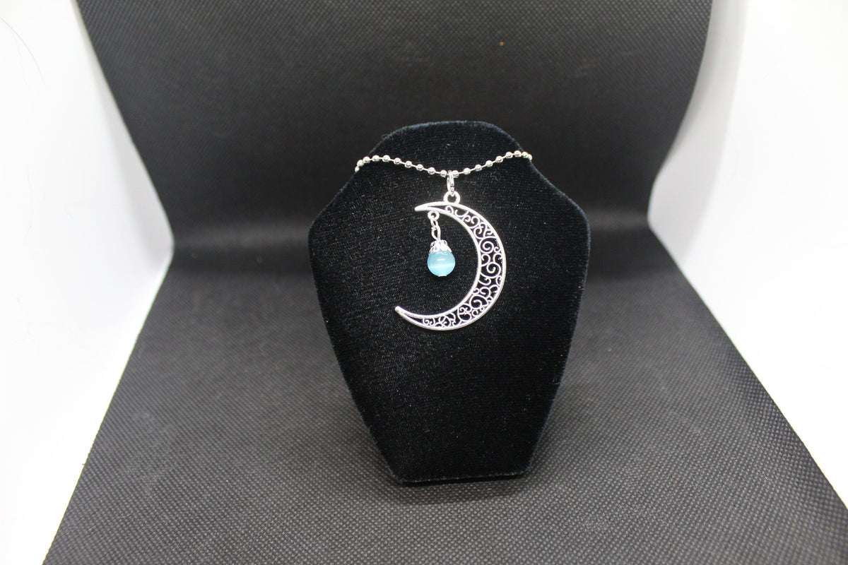 Blue Moon Necklace With Crystal