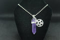 Amethyst Crystal & Pentacle Necklace