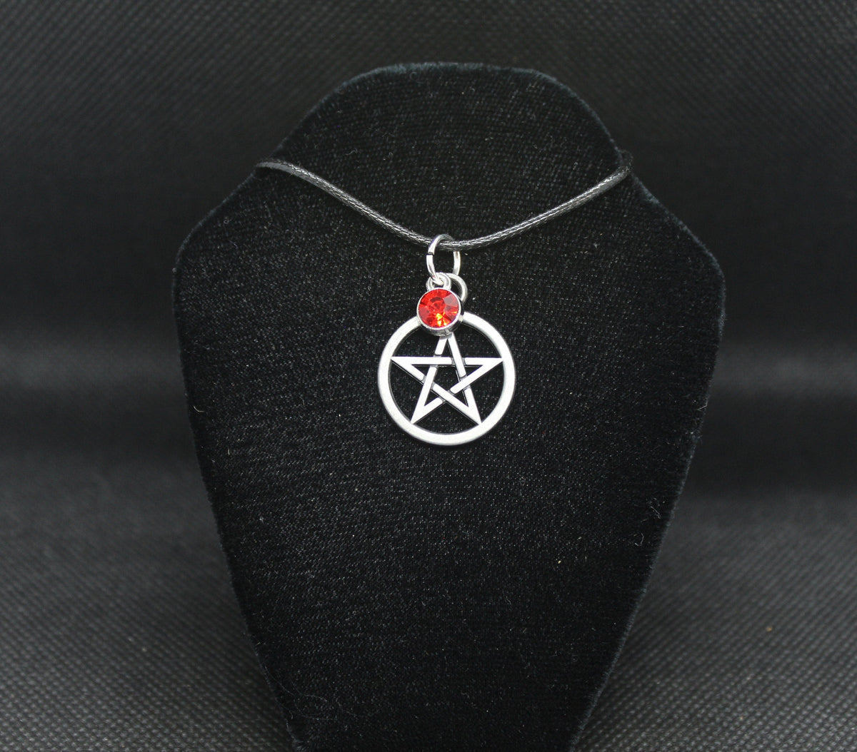 Pentacle Necklace With Red Crystal