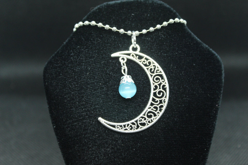 Blue Moon Necklace With Crystal