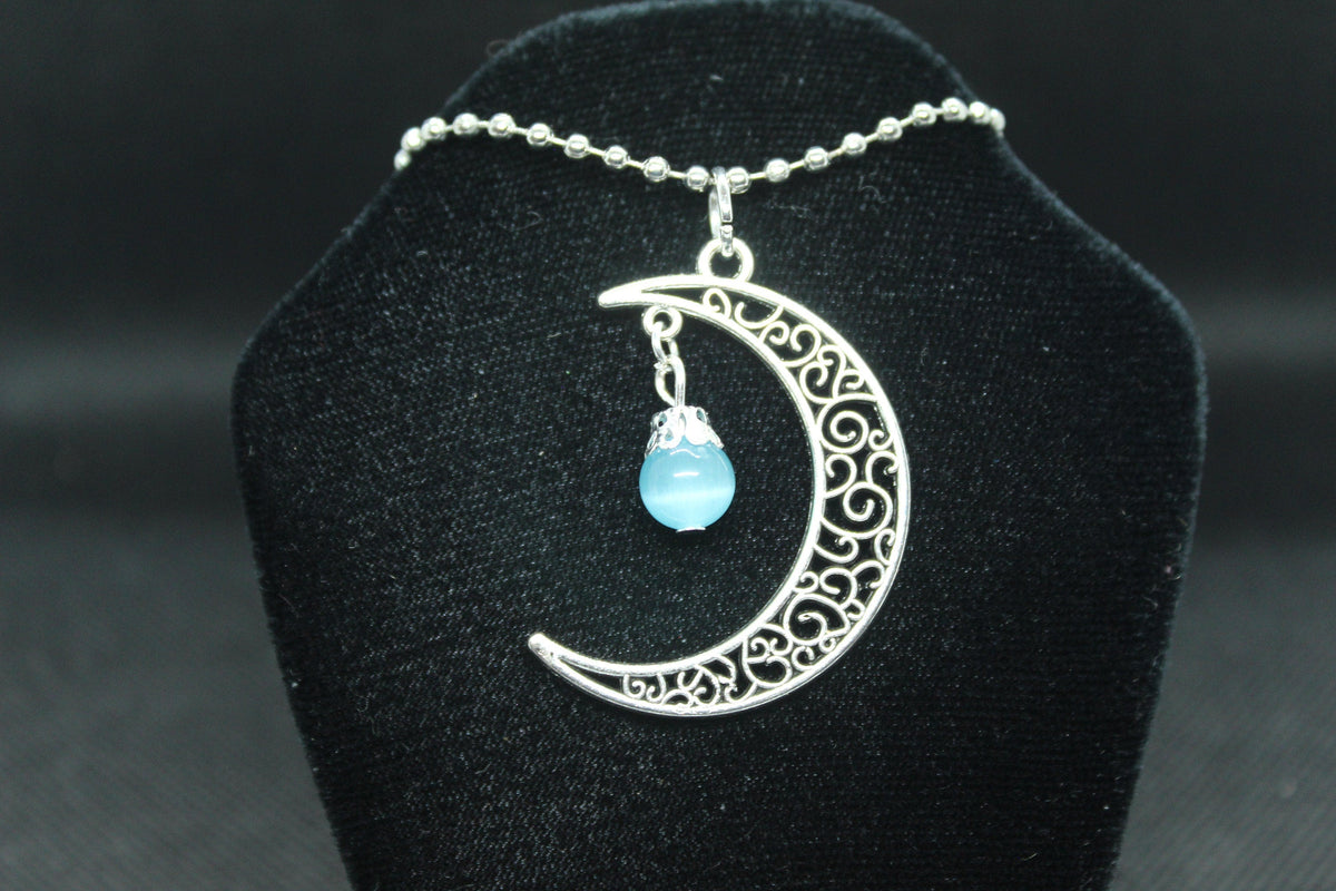 Blue Moon Necklace With Crystal