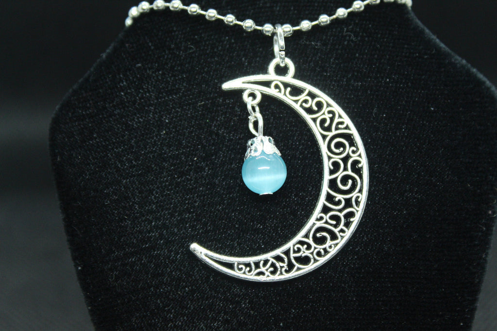 Blue Moon Necklace With Crystal