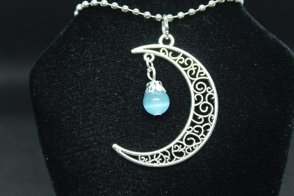 Blue Moon Necklace With Crystal