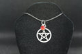 Pentacle Necklace With Red Crystal